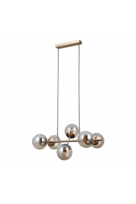Obrázok pre Italux Molite PND-1098-6-HB závesné svietidlo 6xG9 zlatá,jantár
