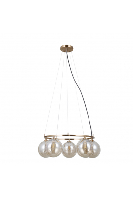 Obrázok pre Italux Molite PND-1098-5R-HB závesné svietidlo 5xG9 zlatá,jantár
