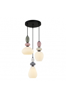 Obrázok pre Italux Altra PND-36787-3-BK-WH závesné svietidlo 3xE27 40W