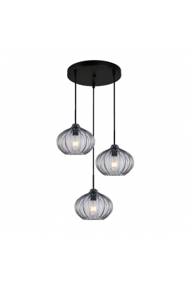 Obrázok pre Italux Pansol PND-2940-3AS-BK-SG2 závesné svietidlo 3xE27 40W