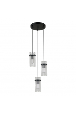 Obrázok pre Italux Merto PND-40930-3A-BK závesné svietidlo 3xE14 40W