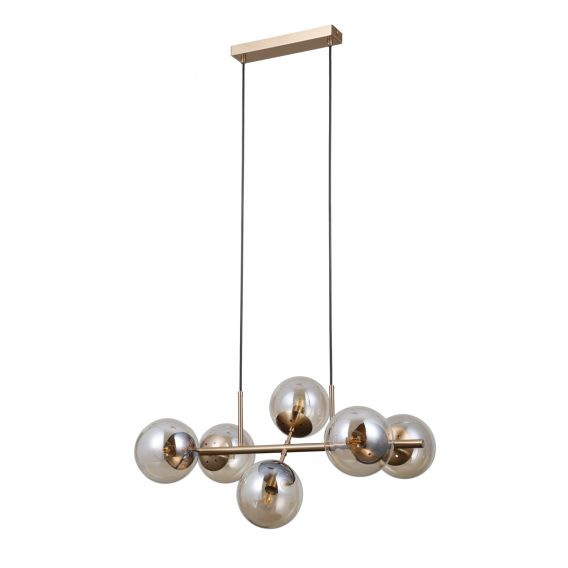 Obrázok pre Italux Molite PND-1098-6-HB závesné svietidlo 6xG9 zlatá,jantár
