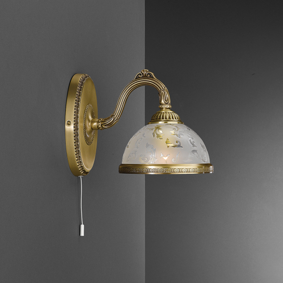 Obrázok pre Nástenné svietidlo Reccagni Angelo A.6202/1 6202 mosadzné štýlové nástenné svietidlo 1XE27 60W