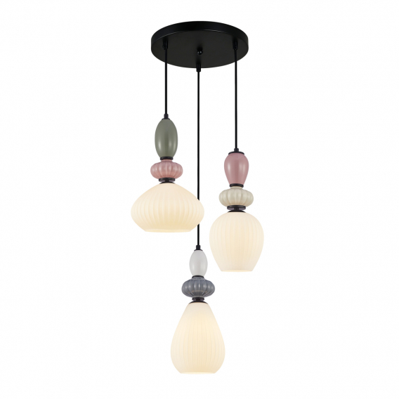 Obrázok pre Italux Altra PND-36787-3-BK-WH závesné svietidlo 3xE27 40W