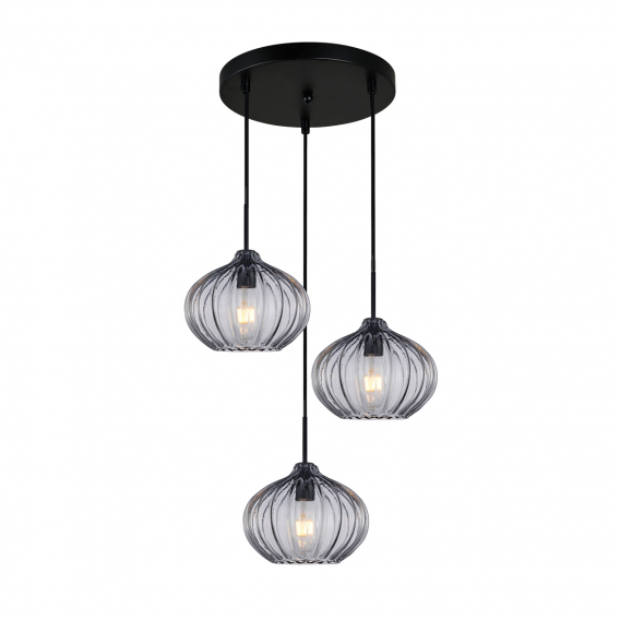 Obrázok pre Italux Pansol PND-2940-3AS-BK-SG2 závesné svietidlo 3xE27 40W
