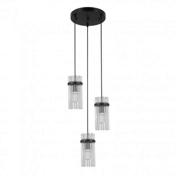 Obrázok pre Italux Merto PND-40930-3A-BK závesné svietidlo 3xE14 40W
