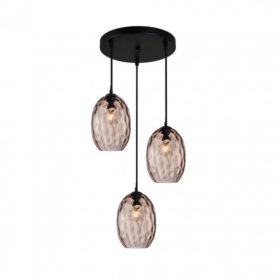 Obrázok pre Italux Novala PND-3031-3A-BK-CF závesné svietidlo 3xE27 40W