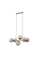 Obrázok pre Italux Molite PND-1098-6-HB závesné svietidlo 6xG9 zlatá,jantár